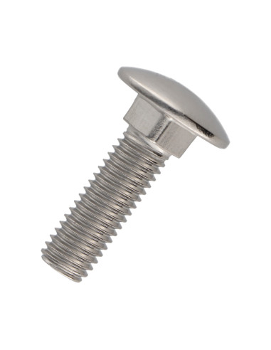 1 x Vognbolt Rustfrit stål A2 M6X12 Fuld trÃ¥d
