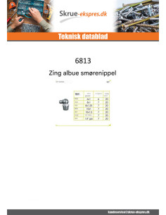 90° gebogen smeernippel M8 trin 125 elforzinket stål 2