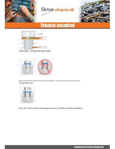 1 x Skiver NORD-LOCK ® M16 Rustfrit stål A4