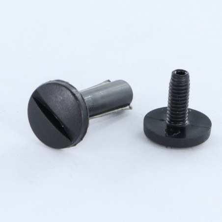 1 x Bindingskrue M6X30 diameter RÃ¸r 8 sort nylon 2 stk han/hun