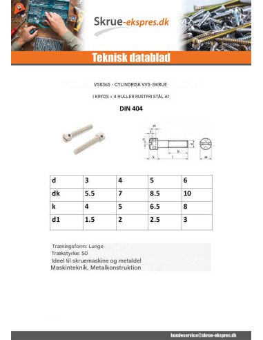1 x Vis m-hastighed panhoved perforeret i kors...