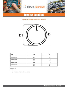 Splitring til akselfastgørelse diameter 1 Rustfrit stål A4 2