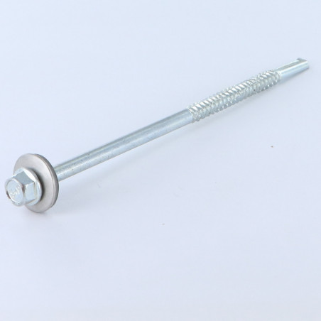 1 x Selvborende skrue Bimetal Stål / Rustfrit stål A4 Sekskantet hoved Tandskive 5,5X90