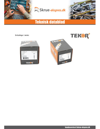 1 x Terrasseskrue TEKOR forsænket pan hoved T25...