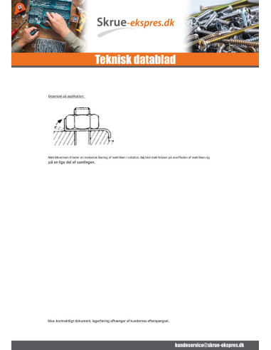 1 x Lås D Møtrik REKTANGEL af diameter M5...