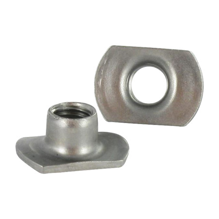 1 x Møtrik cylindrisk svejsning M4 17X9 Høj 6 Rustfrit stål A2
