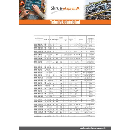 1 x Selvborende skrue Bimetal Sekskantet hoved 6,5X50 Fuld trÃ¥d Tandskive 11 Tykkelse materiale 2