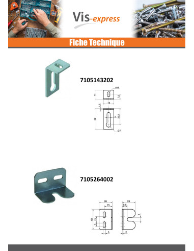 1 x Beslag justering 21,5X17,5X20 2 huller...