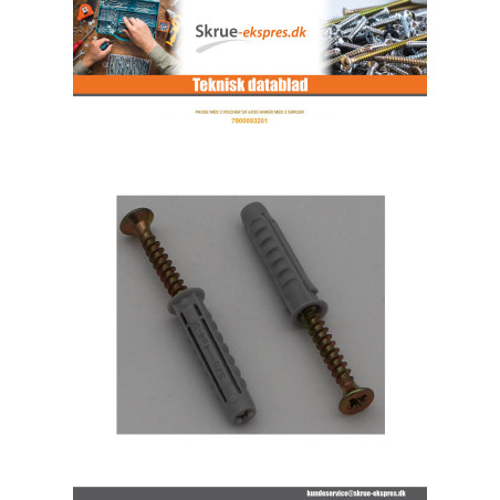 1 x Lille pose af 2 Plug Fischer SX6 med 2 Skrue