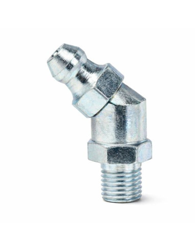 1 x 45° gebogen smeernippel Firkantet M8 Fint...