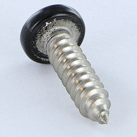 1 x Gevindvalse skrue Rustfrit stål A2 bred kuppelformet hoved Pozi 4,8X19 RAL9005 dyb sort