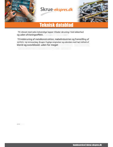 1 x Vis m-hastighed panhoved T20 Rustfrit stål...