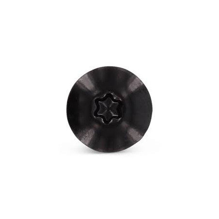 1 x Facade skruer T20 4,8X32 Hoveddiameter 12.3 Rustfrit stål A2 RAL9005 dyb sort