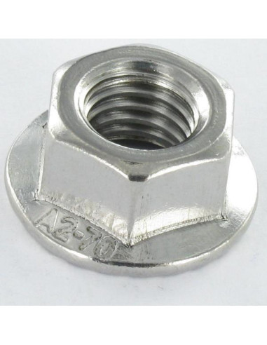 1 x Sekskantmøtrik Rustfrit stål A2 Flange med...