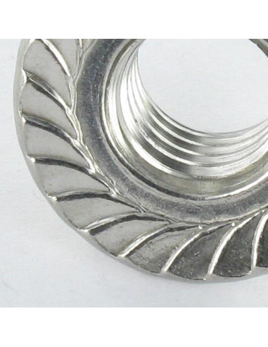 1 x Sekskantmøtrik Rustfrit stål A2 Flange med...