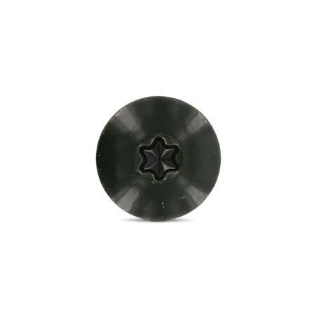 1 x Facade skruer T20 4,8X38 Hoveddiameter 12.3 Rustfrit stål A2 RAL6009 gran grøn