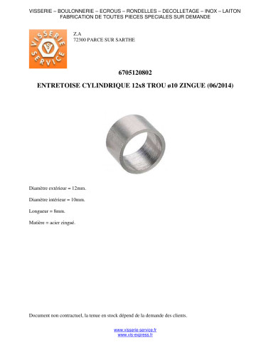 1 x Forbindelsesstykke Glat 12X8 hul 10...