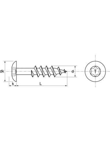 1 x Facade skruer T20 5,5X38 Hoveddiameter 12.3...