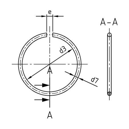 1 x Runde trådringe til aksler med diameter 25 Rustfrit stål