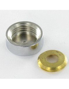 Cylindrisk rosette Forkromet messing diameter 15 for... 2