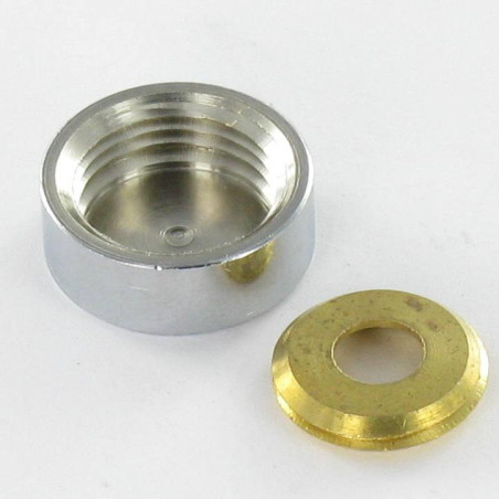 1 x Cylindrisk rosette Forkromet messing diameter 15 for Skrue M5
