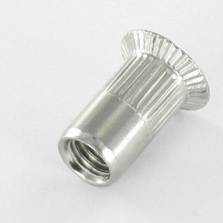 1 x Blindnittemøtrik forsænket hoved med takker M4X11.5 INFC 35 Rustfrit stål A2