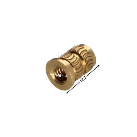 1 x Gevindindsæt med hoved HEATFIX Messing M6X12.7