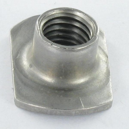 1 x Møtrik cylindrisk svejsning M6 19X11 Høj 7,5 Rustfrit stål A2