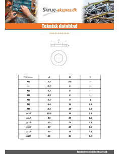 Skiver flad naturlig nylon M14X24X2.5 2
