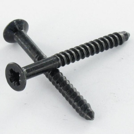 1 x Fyldekrue forsænket hoved Pozi 3,7X35 Gevind 25 sort galvaniseret 48 timers saltspray uden hvidrust