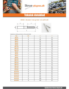 Skruebeslag af træ og metal Rustfrit stål A2 10X120 2