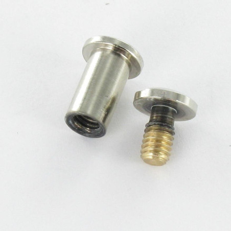 1 x Skrue binder M4 Nikkelbelagt messing for Stramme 50 to 70