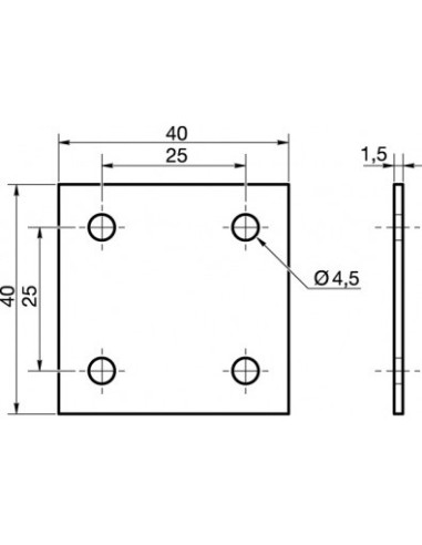 1 x Monteringsplade FORSAMLING 40X40...