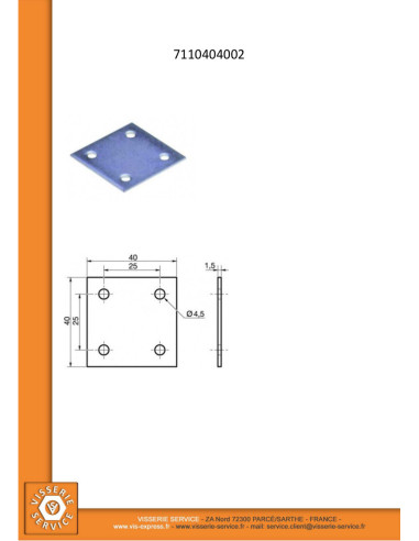 1 x Monteringsplade FORSAMLING 40X40...