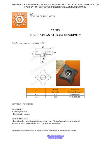 1 x Møtrik FLYVENDE sort nylon M6