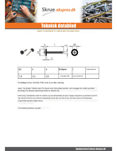 Gevindvalse skrue panhoved Pozi PZ8 + Skiver Nylon 3,9X32... 2