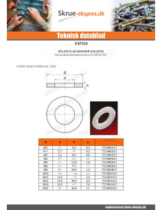 Skiver flad naturlig nylon M30X60X4 M 2
