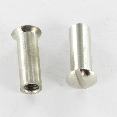 1 x Møtrik binder forsænket pan hoved kærv M4X12 5X16 Forkromet messing