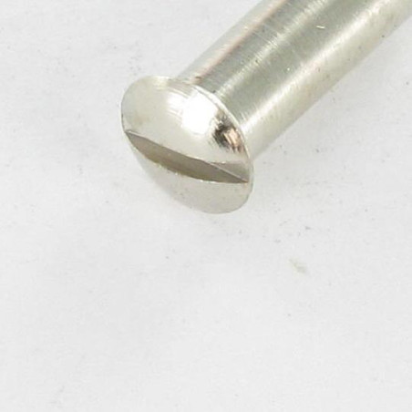 1 x Møtrik binder forsænket pan hoved kærv M4X12 5X16 Forkromet messing