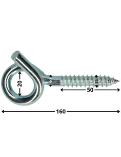Gym krog Gevind Træ elforzinket stål 10,7X160 2