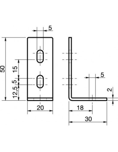 1 x Beslag justering 30X50X20 3 huller...