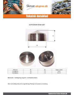 Rosette kegleformet Messing 20 gevind blindt hul M6 2