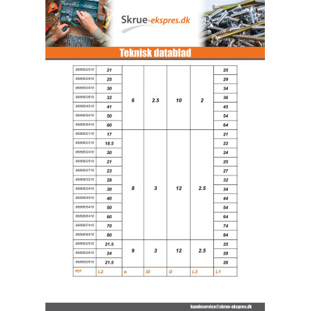 1 x Stift fladt hoved 8X34 perforeret 3 Rustfrit stål A4
