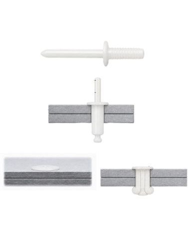 1 x Nitte blind hoved flad Nylon polyamid 6.6 4X12
