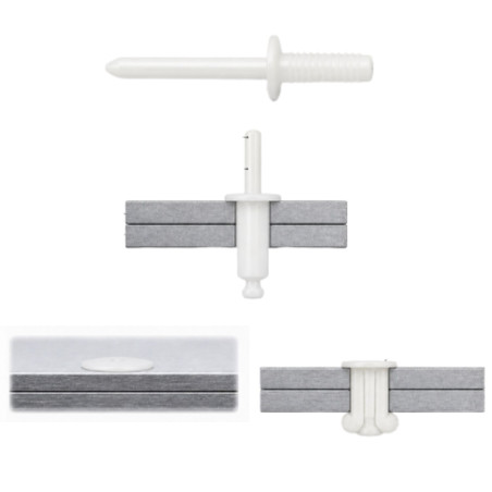 1 x Nitte blind hoved flad Nylon polyamid 6.6 4X12