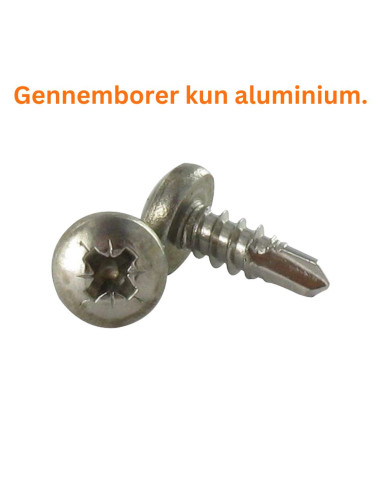 1 x Selvborende skrue Rustfrit stål A2 panhoved...