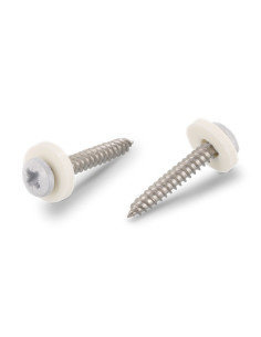 Gevindvalse skrue panhoved Pozi PZ8 + Skiver Nylon 3,9X32...