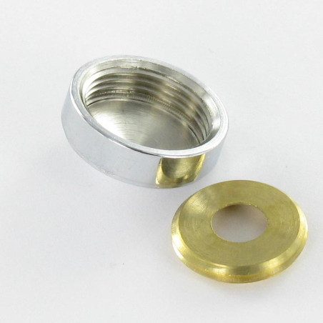 1 x Konisk rosette Forkromet messing diameter 18 for Skrue M6