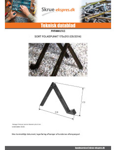 STØTTE PLADE BEGRAVELSE sort galvaniseret 175X210 2