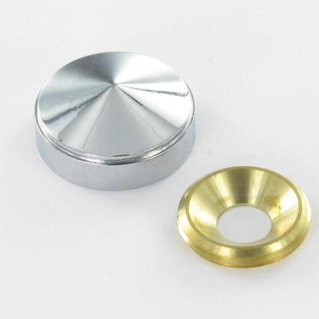 1 x Konisk rosette Forkromet messing diameter 12 for Skrue M4